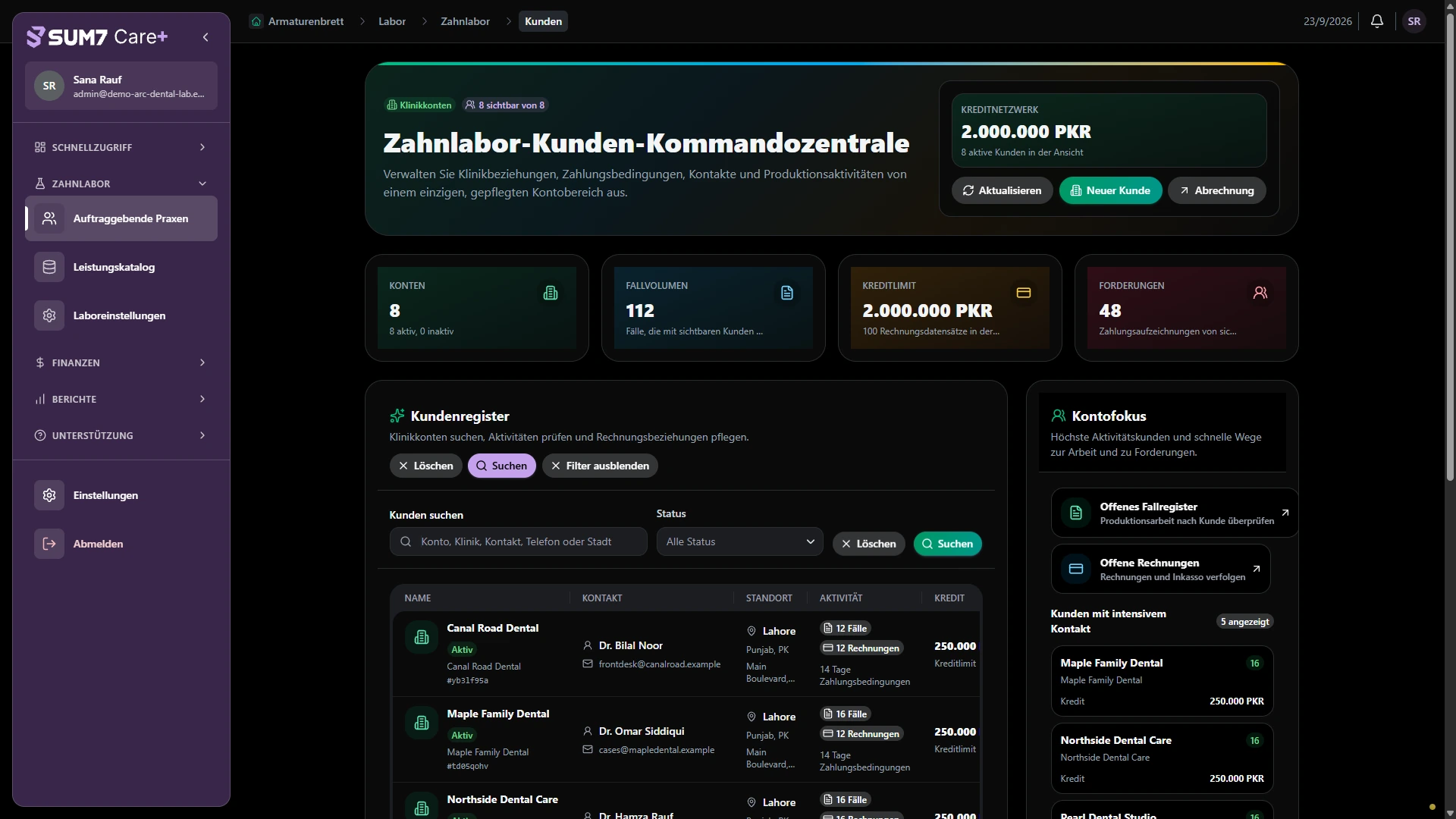 Halten Sie die Arbeit der Kunden organisiert. · Desktop