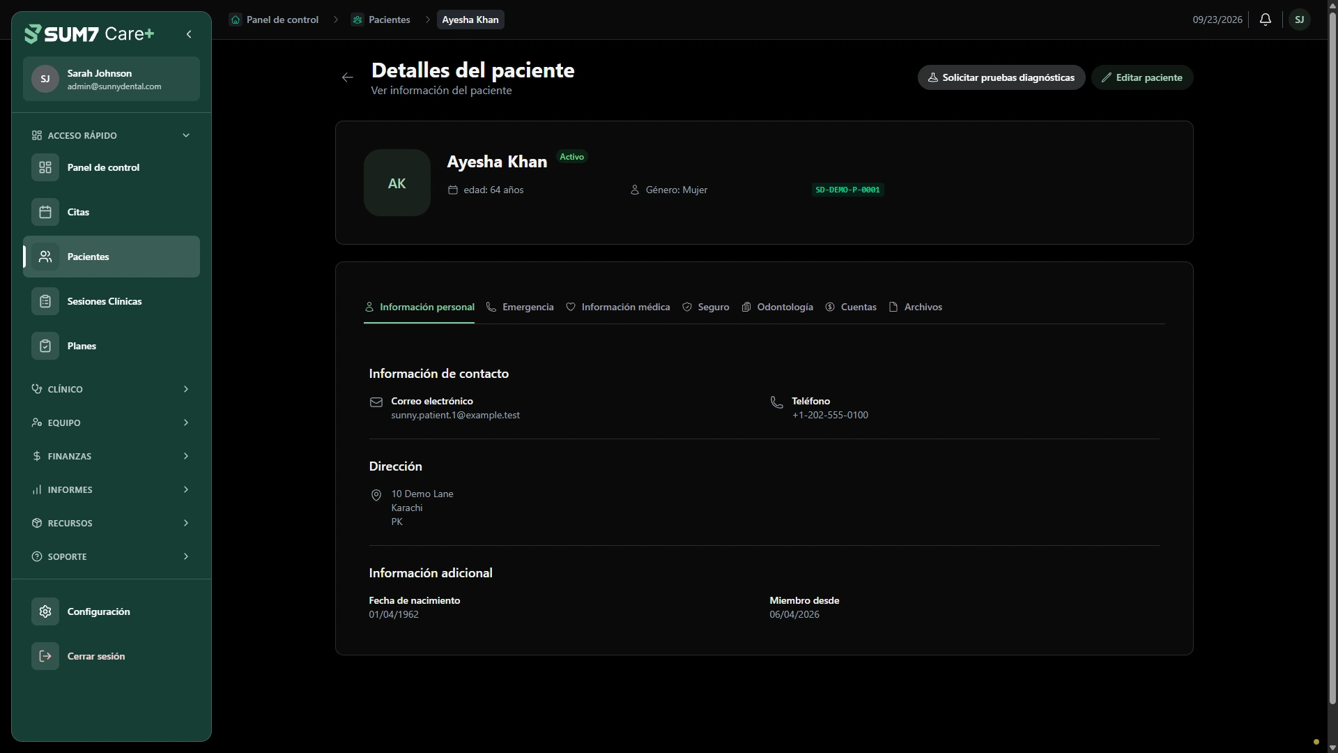 Mantén el contexto del paciente cerca. · Escritorio