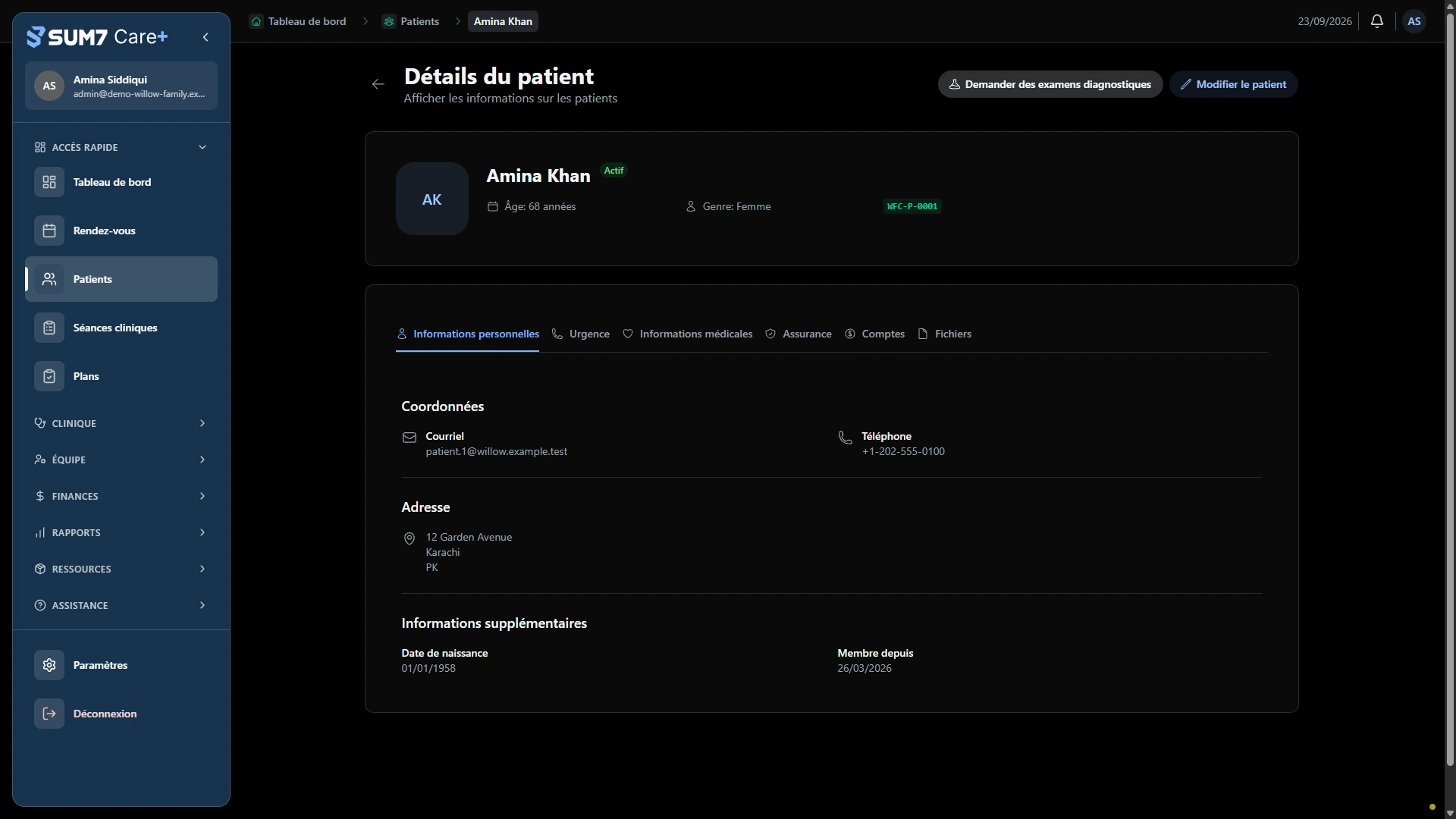 Commencez par le contexte du patient. · Ordinateur