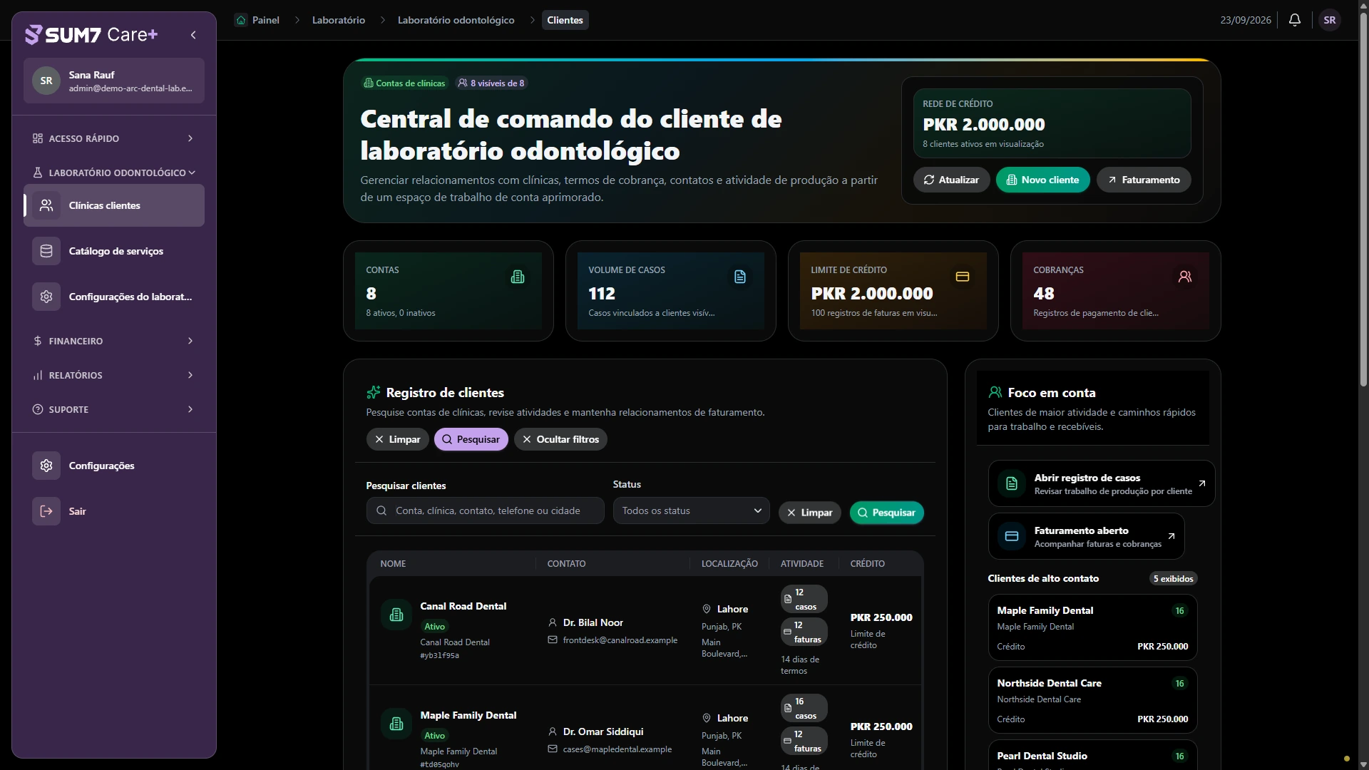 Mantenha o trabalho dos clientes organizado. · Computador