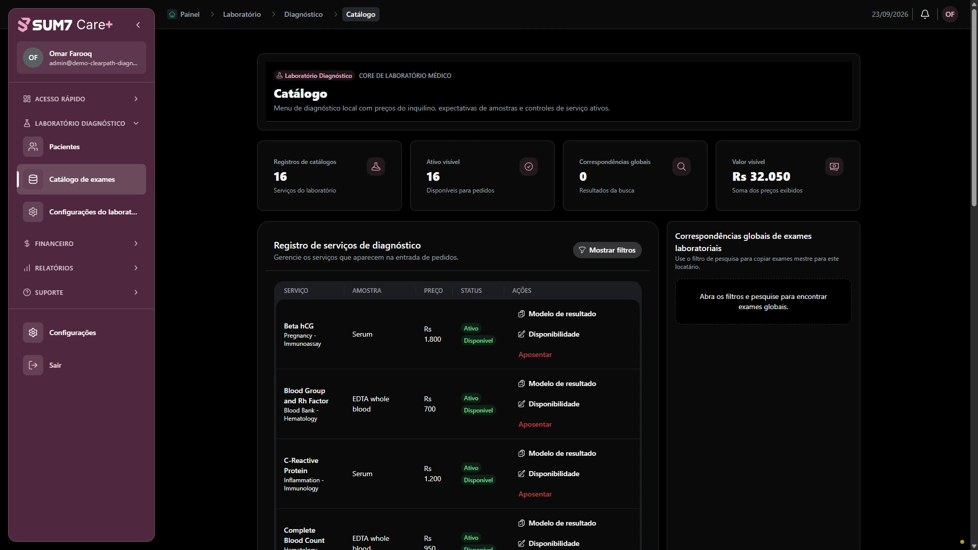 Mantenha os serviços disponíveis claros. · Computador