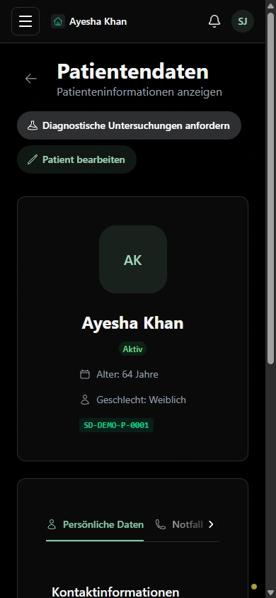Halten Sie den Patientenkontext nah. · Mobilgerät