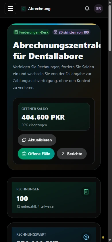 Verfolgen Sie Rechnungen und Salden. · Mobilgerät