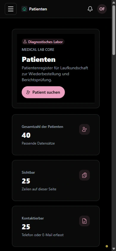 Finden Sie das richtige Patientenregister. · Mobilgerät