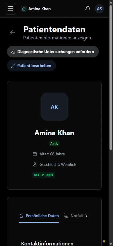Beginnen Sie mit dem Patientenkontext. · Mobilgerät