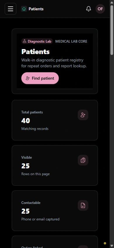 Find the right patient record. · Mobile