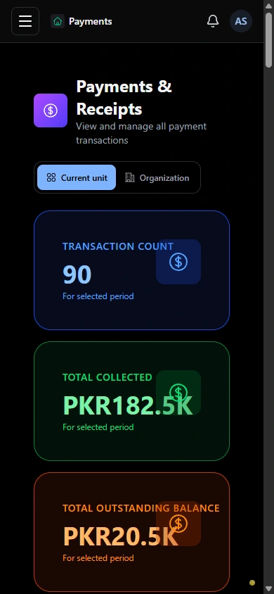 Review payments in one register. · Mobile