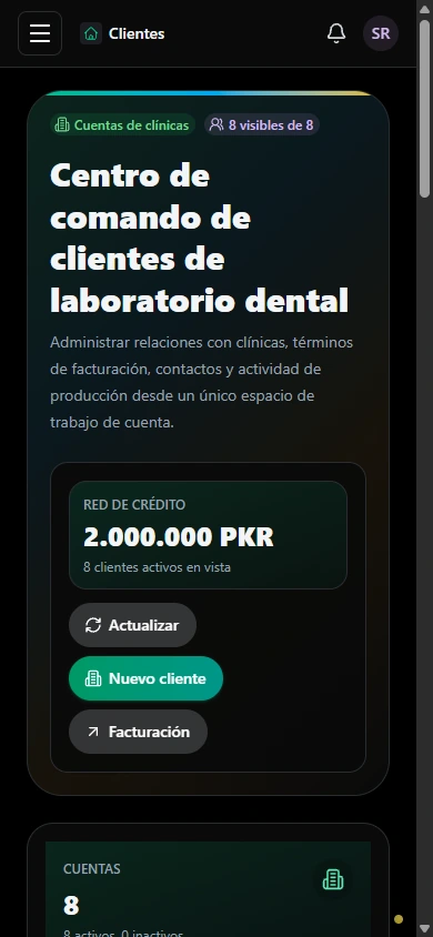 Mantener organizado el trabajo de los clientes. · Móvil