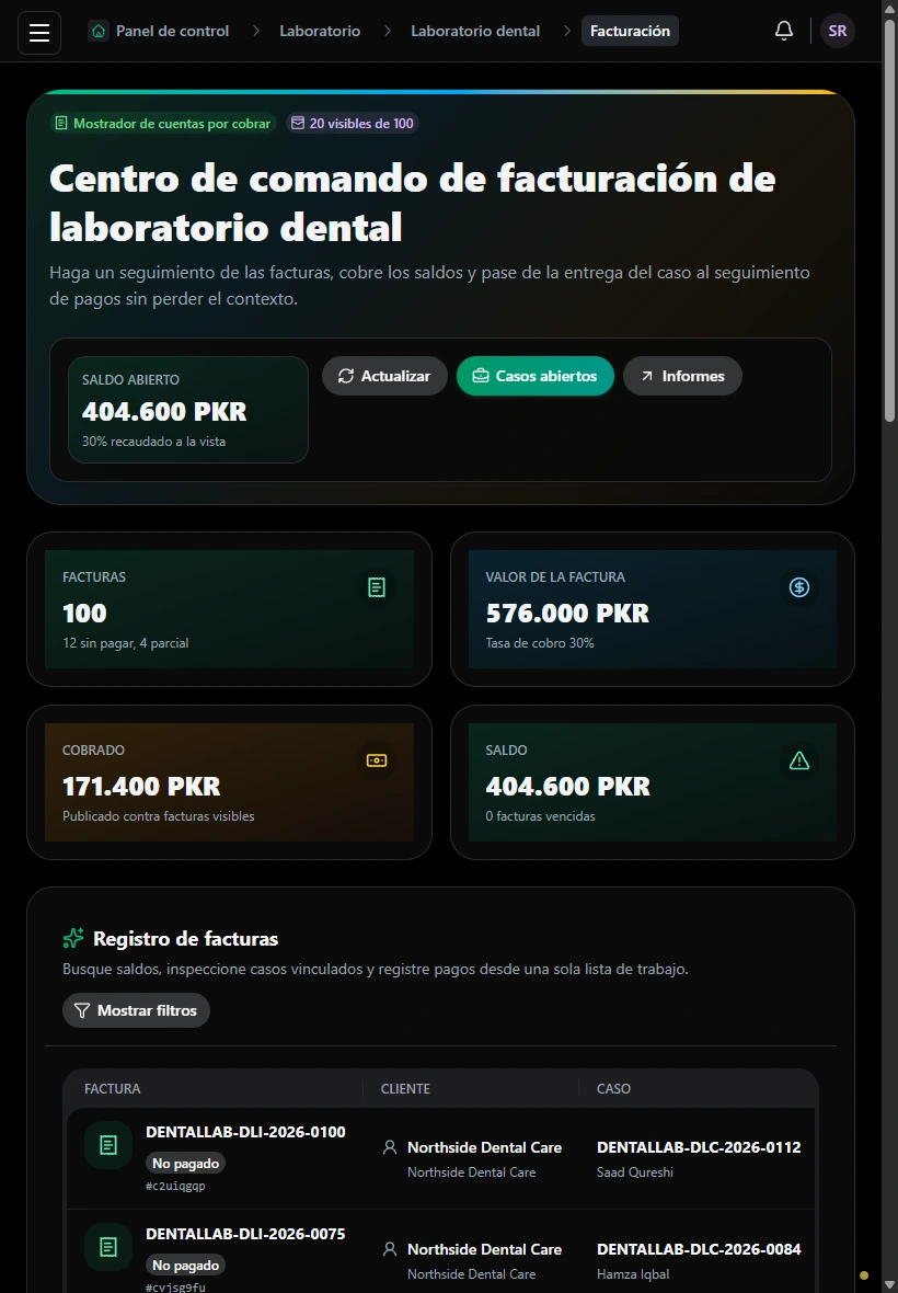 Seguir facturas y saldos. · Tableta