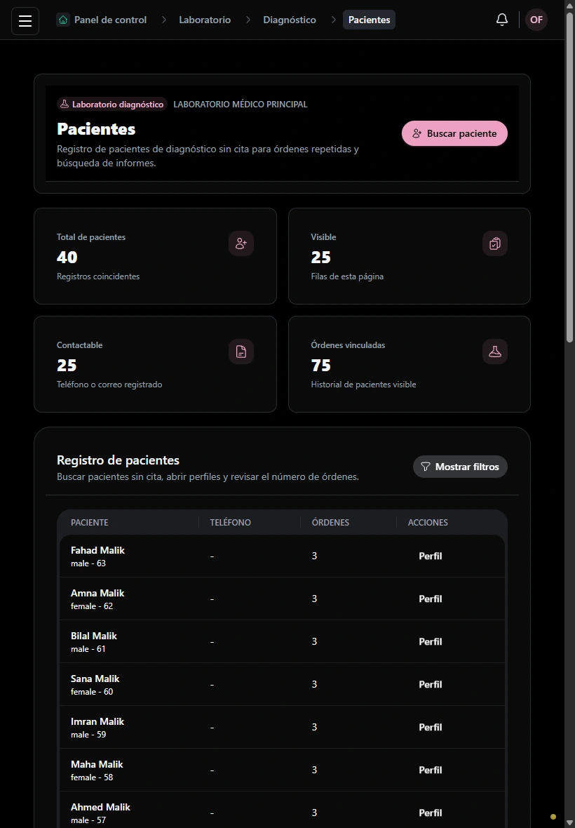 Encontrar el registro del paciente correcto. · Tableta