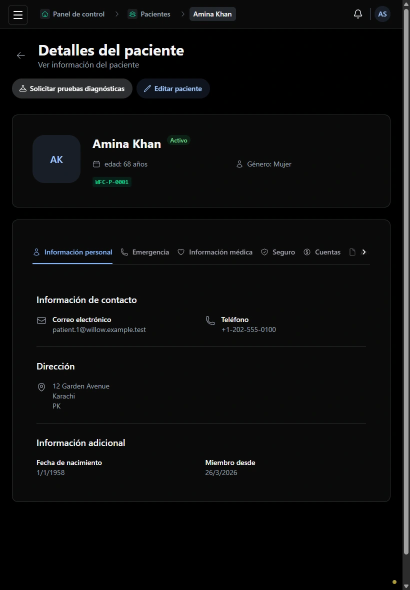 Comienza con el contexto del paciente. · Tableta