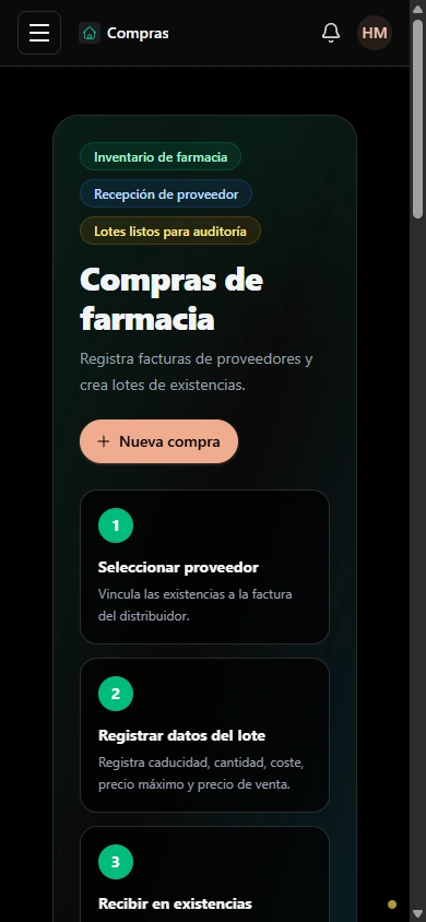 Seguir la actividad de compras. · Móvil