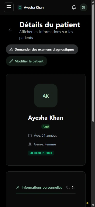 Gardez le contexte du patient à portée de main. · Mobile