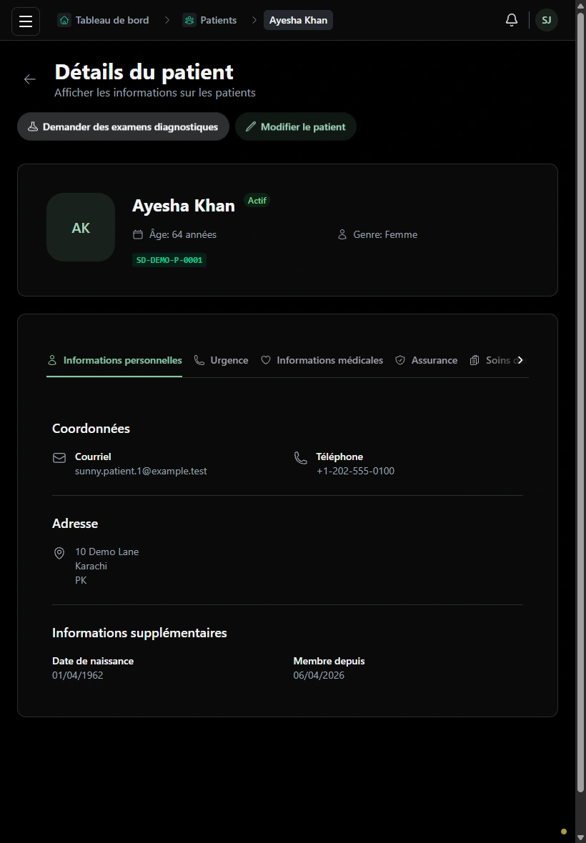 Gardez le contexte du patient à portée de main. · Tablette