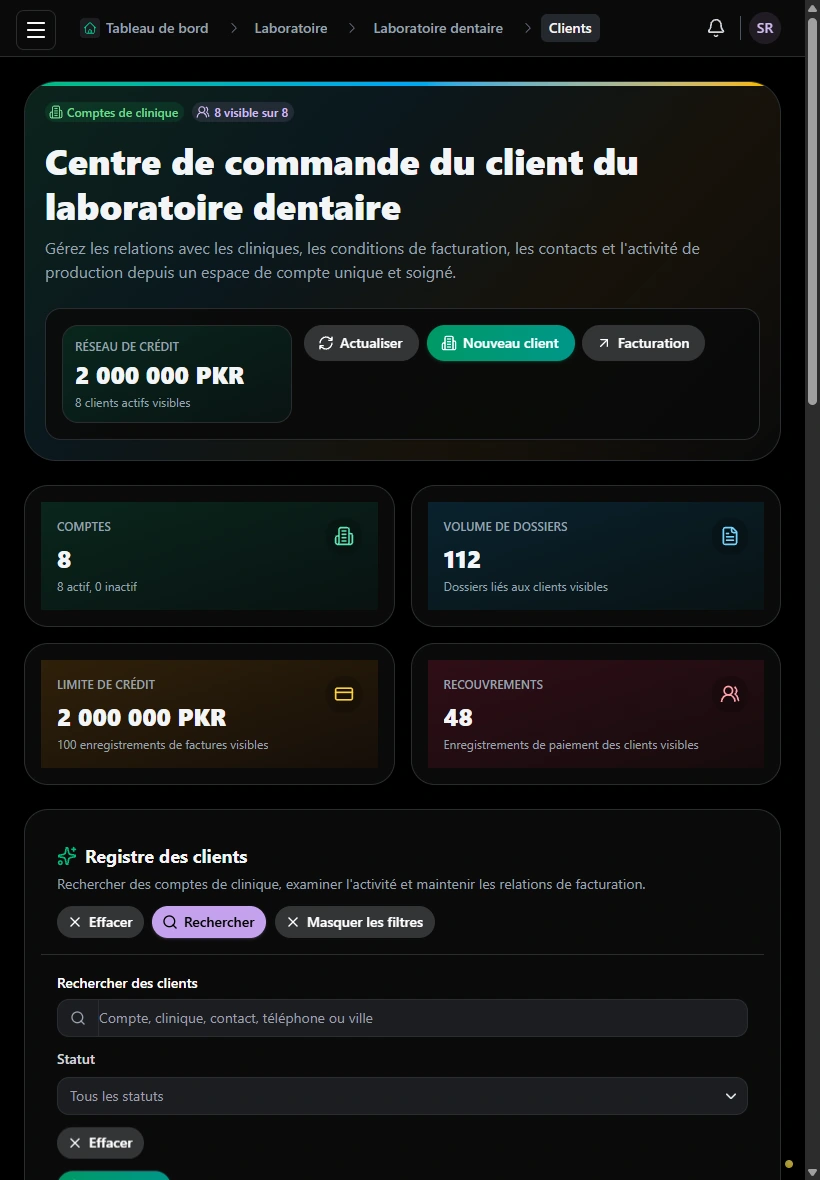 Garder le travail des clients organisé. · Tablette