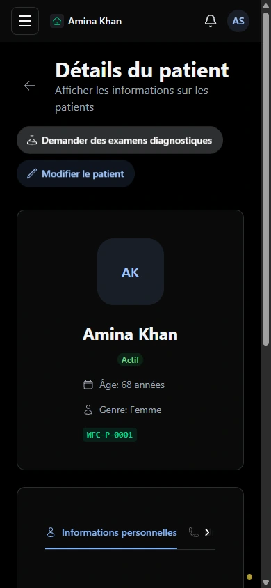 Commencez par le contexte du patient. · Mobile