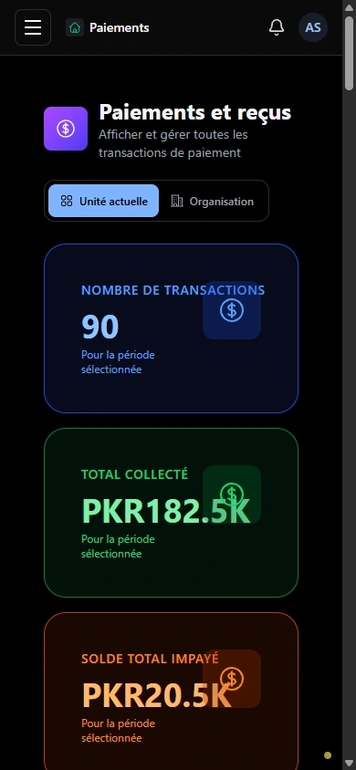 Passez en revue les paiements dans un registre. · Mobile
