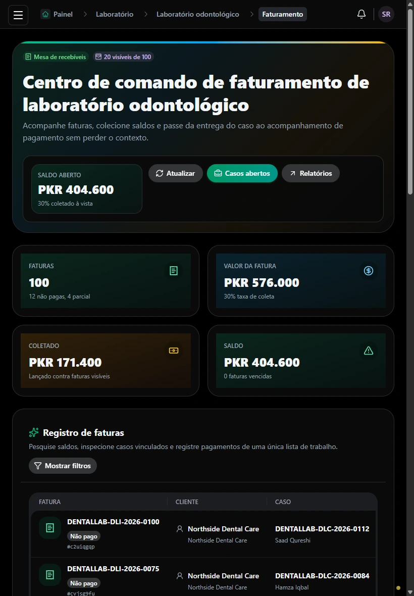 Acompanhe faturas e saldos. · Tablet