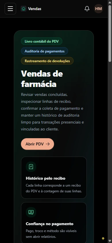 Mantenha as vendas concluídas rastreáveis. · Celular