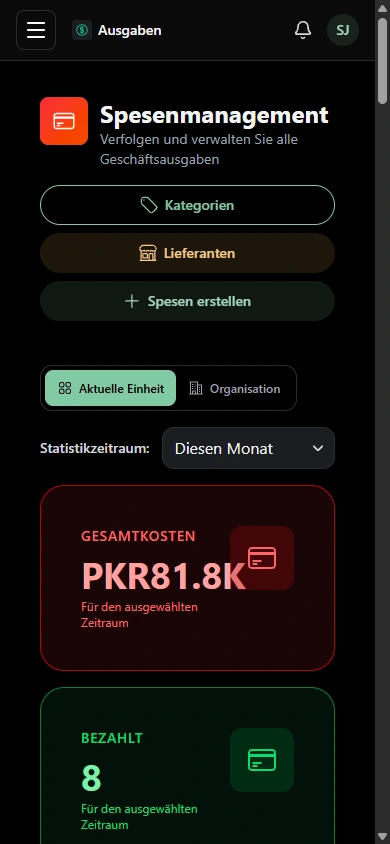 Ausgaben · Mobilgerät