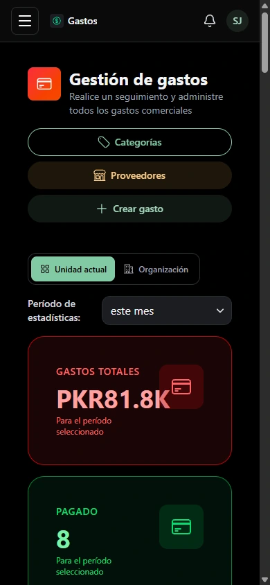 Gastos · Móvil